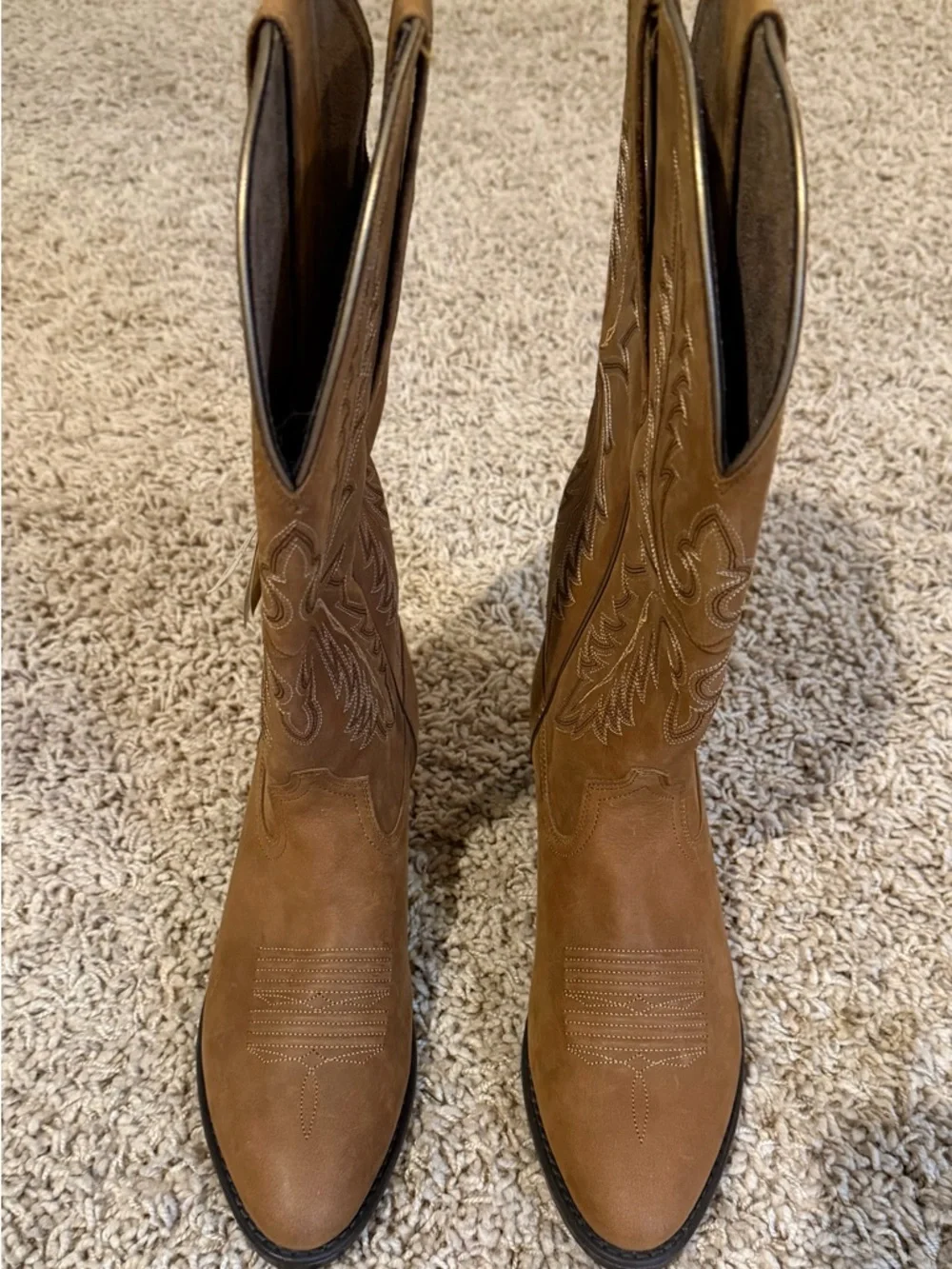 Ariat Tan Bomber Women's Heritage Wide Calf Elastic Calf Western Boots - Picture 3 of 7